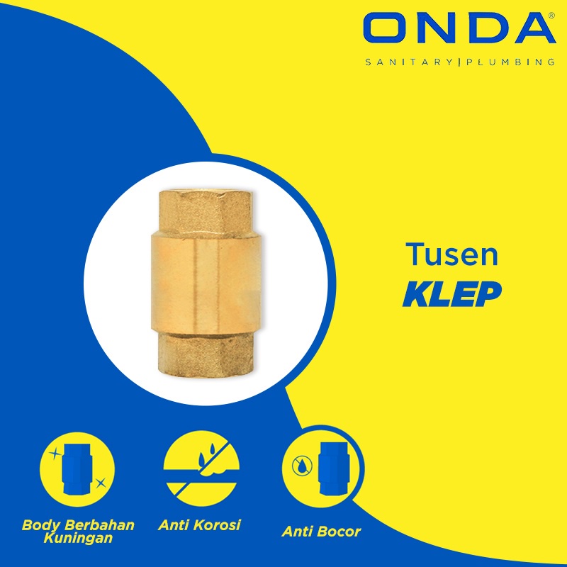 ONDA Tusen Klep Brass Foot Valve Long 1/2&quot; 3/4&quot;