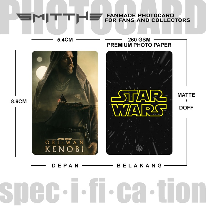 Photocard Star Wars Obi Wan Kenobi P1 Kartu Koleksi Photo Card