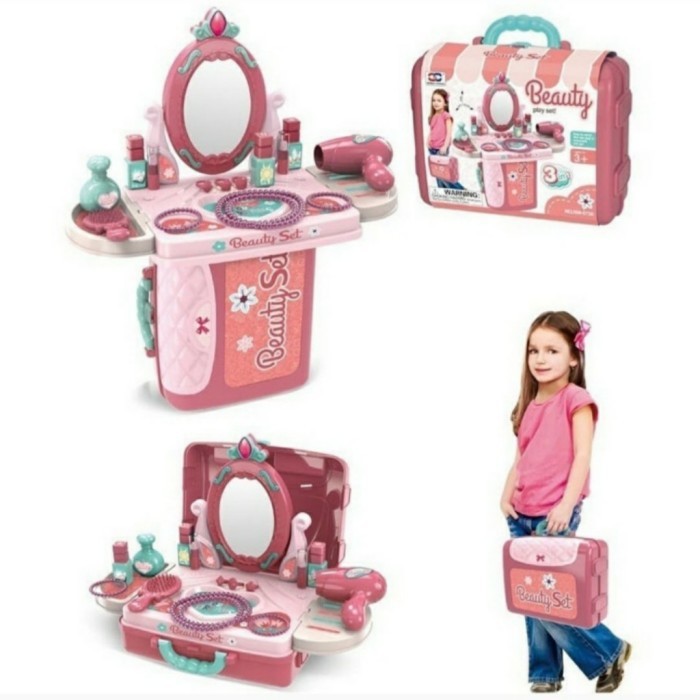 BIG DISCOUNT 3in1 beauty Mainan alat make up anak MAINAN ANAK PEREMPUAN DANDAN BEAUTY PLAYSET 31N1 SALON KOPER MEJA RIAS