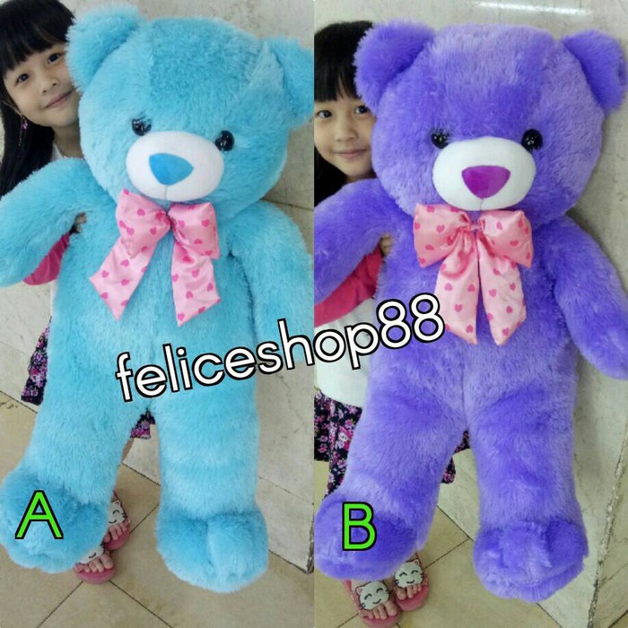 Boneka beruang teddy bear hijau biru ungu besar