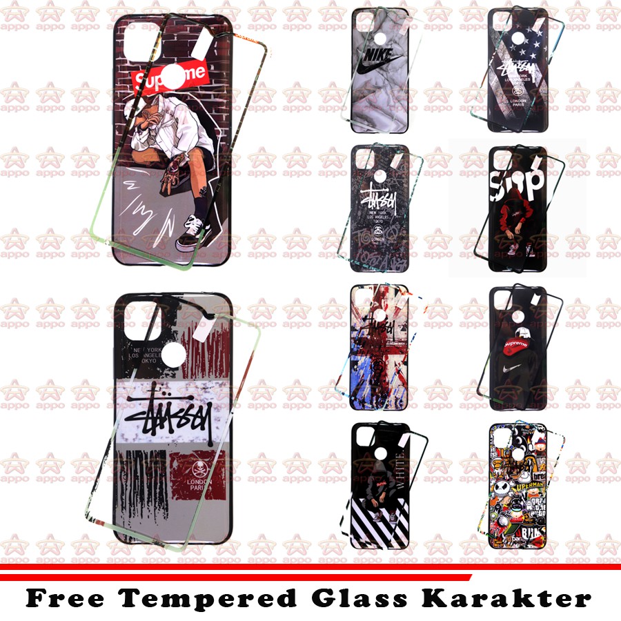 Xiaomi Redmi 9c Soft Case 360 Karakter Supreme branded + Tempred Glass karakter