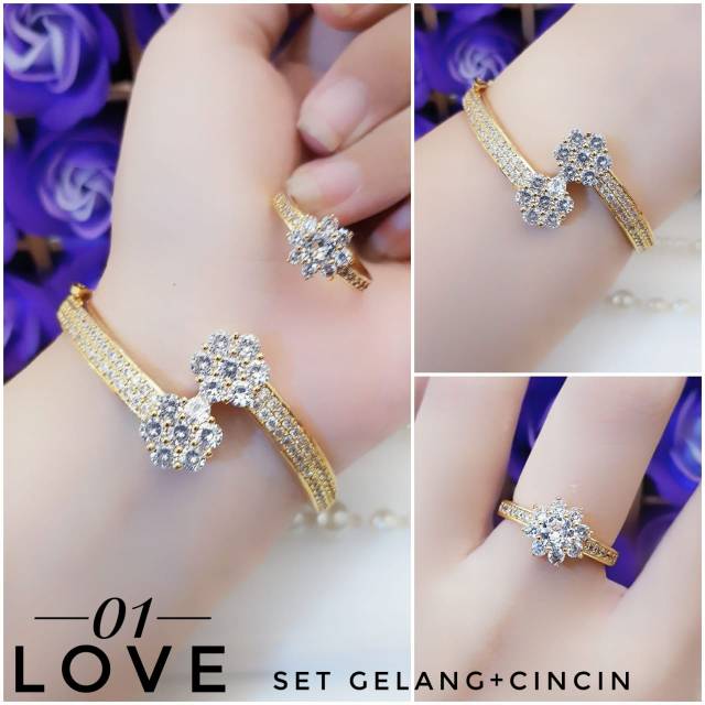 Xuping set perhiasan lapis emas 24k 1508h