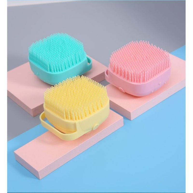 Spon Mandi Refill Sabun Cair Spons Sikat Pembersih Badan Silikon Halus Sponge Silicone Scrubber Bath Brush BPA FREE