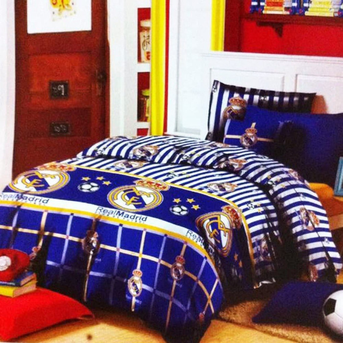 Sprei Bola kain bahan sprei meteran katun star motif real Madrid