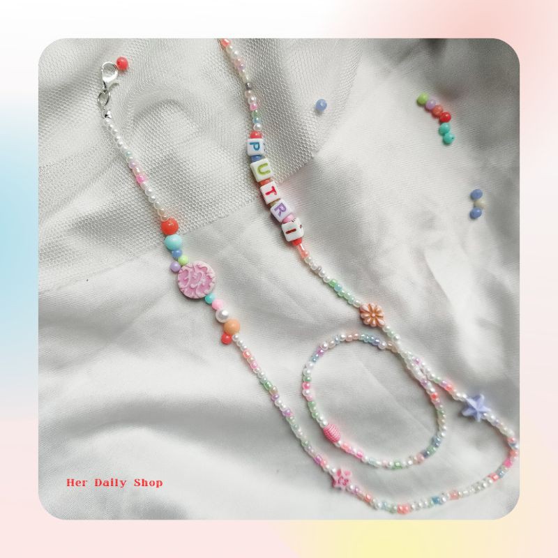 Strap Mask Anak/ Tali Masker Anak - Anak/ Pengait Masker Anak dengan Nama/ Custome Strap Mask