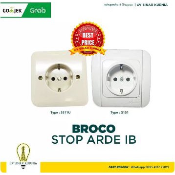 Stop Kontak Merk Broco G151 Stop IB Galleo Warna Putih
