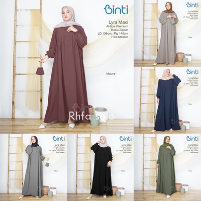 LYRA DRESS / 17.7 / BAHAN AIRFLOW PREMIUM / LD 136 CM / PB 140 CM / FREE MASKER / MAXI / JUMBO / BINTI