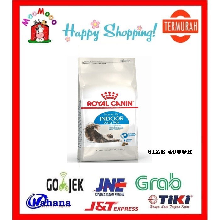 Royal canin Indoor Long Hair 400gr - Makanan Kucing / Cat Food (Freshpack)