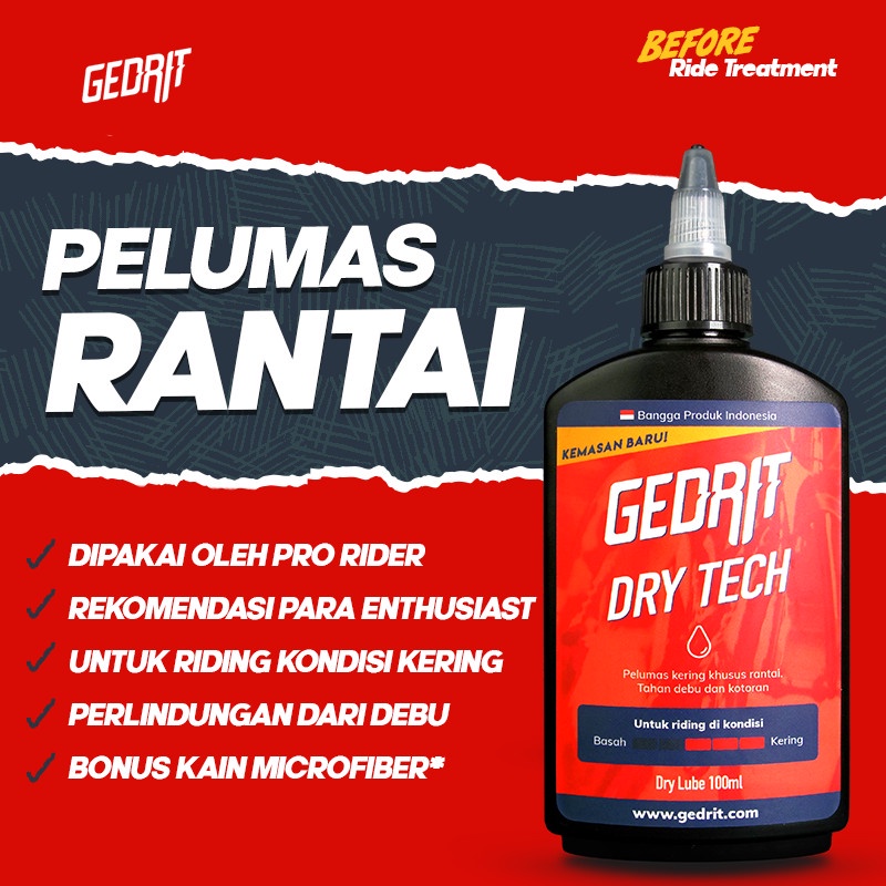 Pelumas Rantai Sepeda Gedrit Dry Lube