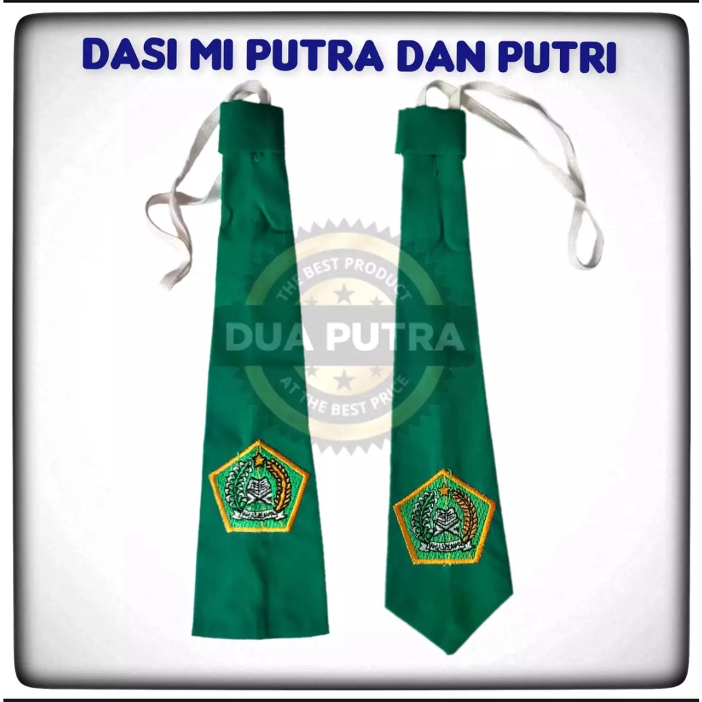 dasi hijau sekolah mi bordir
