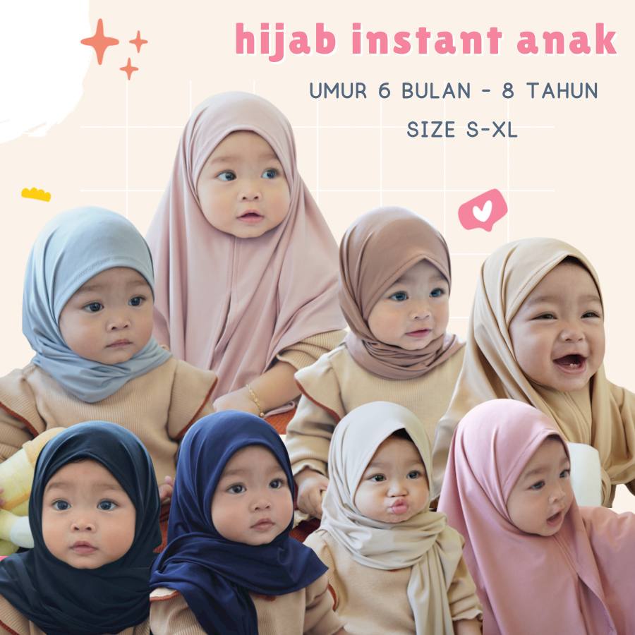 HIJAB MALAY ANAK / HIJAB INSTAN JERSEY / HIJAB INSTAN ANAK