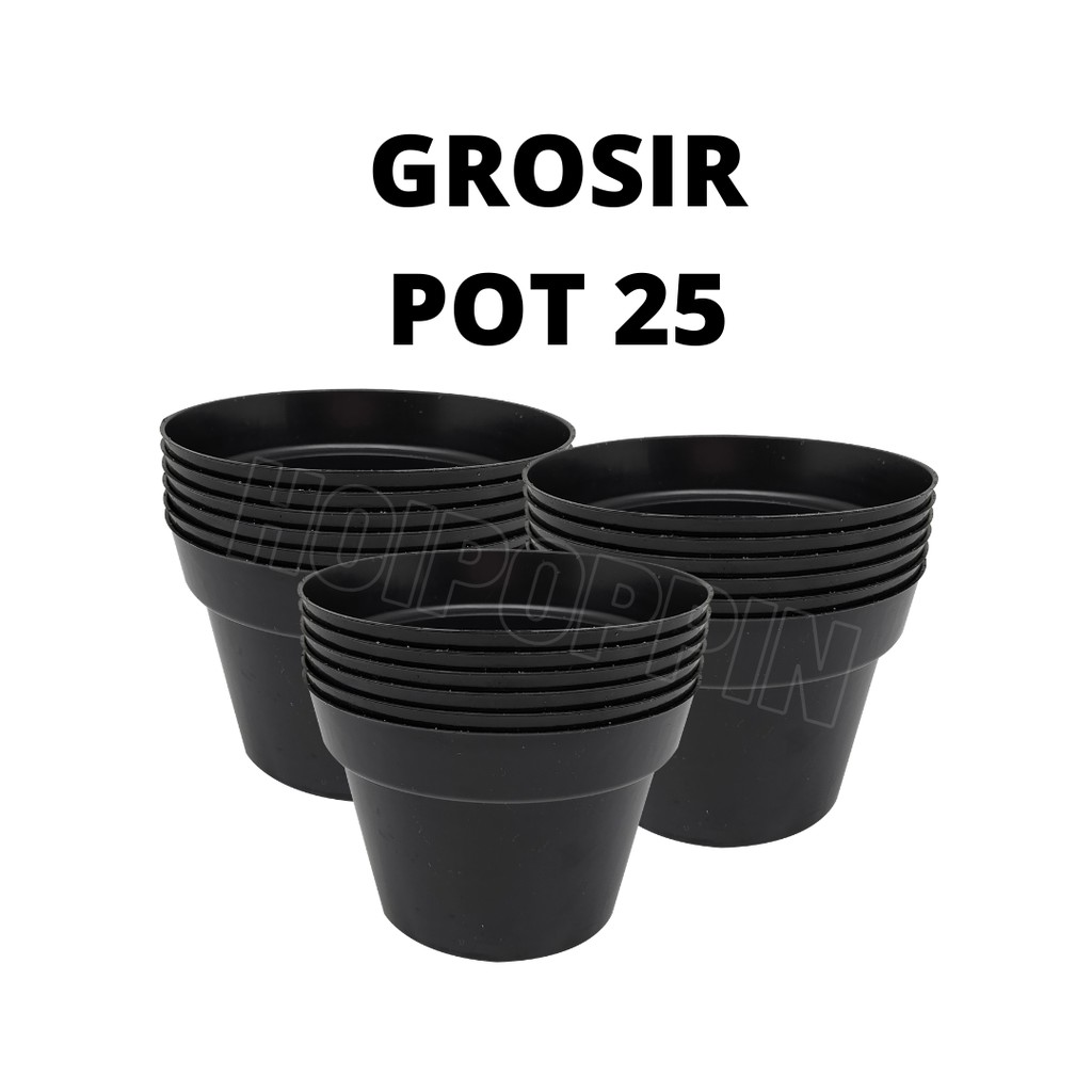 HPP - GROSIR POT 25 HITAM / POT 25 HITAM / POT PEMBIBITAN / POT HARGA GROSIR / POT POLOS HITAM