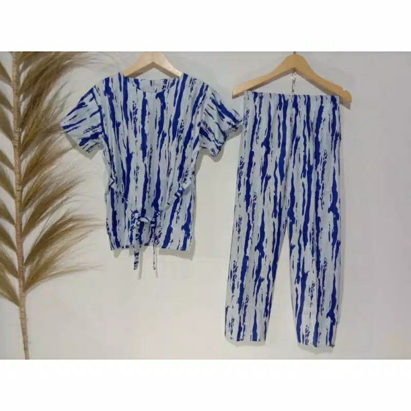 ONE SET PIYAMA CP TIEDYE WANITA / SET PAJAMAS TIE DYE CELANA PANJANG (etalase1)-4