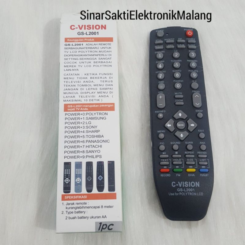 Remote TV LCD LED Tabung Universal Remot Multi Sony LG Samsung Sharp Toshiba