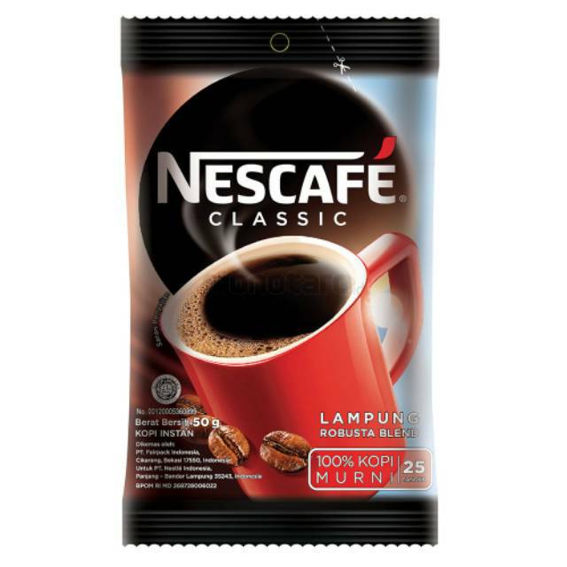 

Kopi Nescafe Classic Bag @50gr , @10 x 2gr