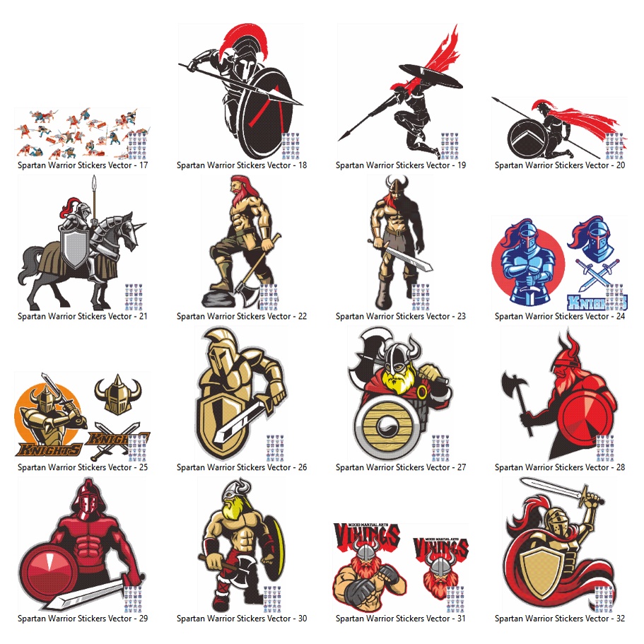 Spartan Warrior Stickers Vector - Coreldraw