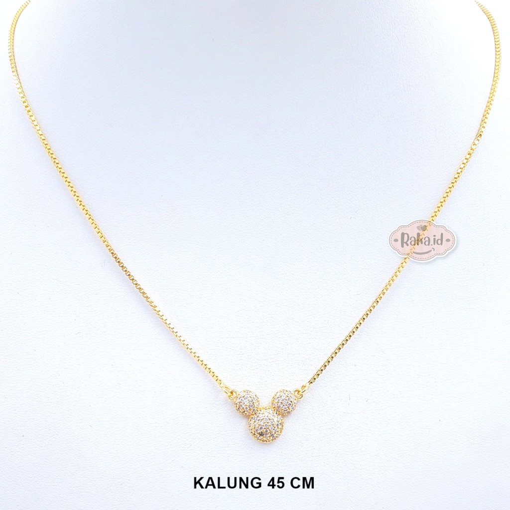 Raka Acc - Kalung MICKEY MOUSE Gliter Xuping Perhiasan Cantik Anak Lapis Emas 18k 284