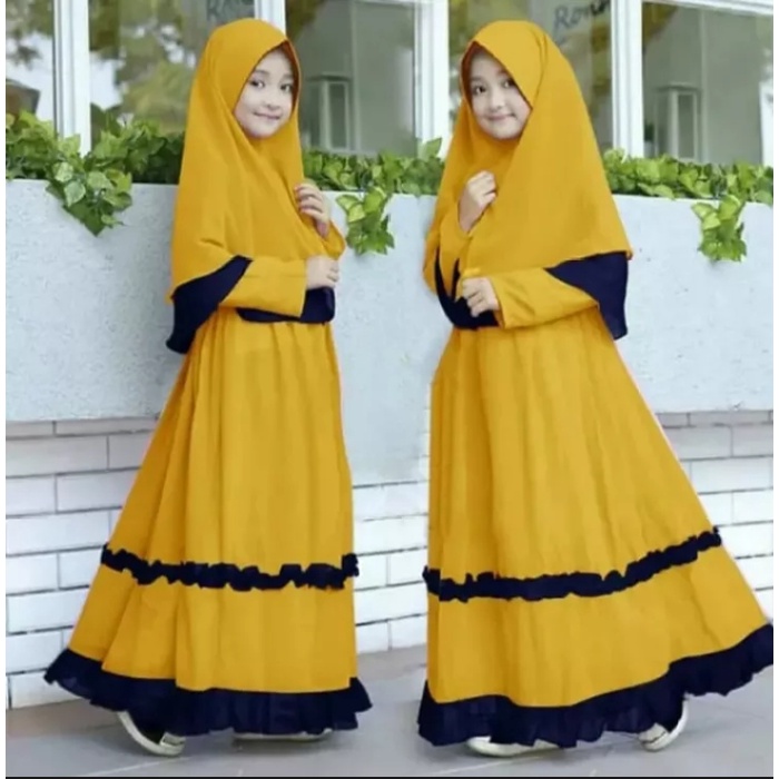 GAMIS SYARI ANAK REMAJA TANGGUNG KITY KIDS TERBARU MURAH DAN BAGUS BAJU NGAJI BUSANA MUSLIM PEREMPUA