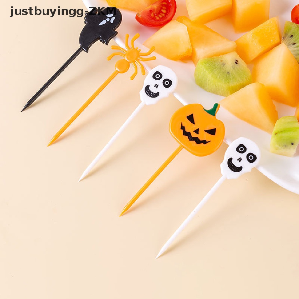 6 / 10pcs Garpu Buah Bahan Plastik Untuk Dekorasi Halloween