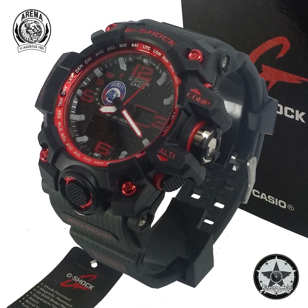 { EXCLUSIVE } JAM TANGAN AREMA DUAL TIME (LIST MERAH)