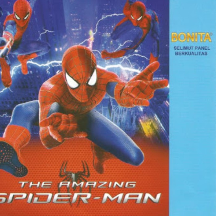 selimut bonita panel uk 160x200 spiderman