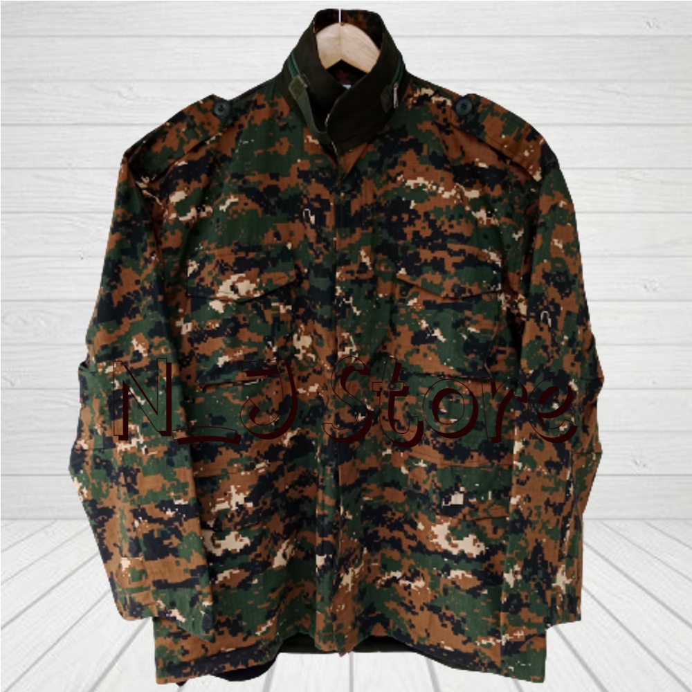 BIG SIZE (S-4XL) Jaket Semi Parka Army Tactical Bolak Balik Loreng Digital Marpat Terjangkau Berkualitas