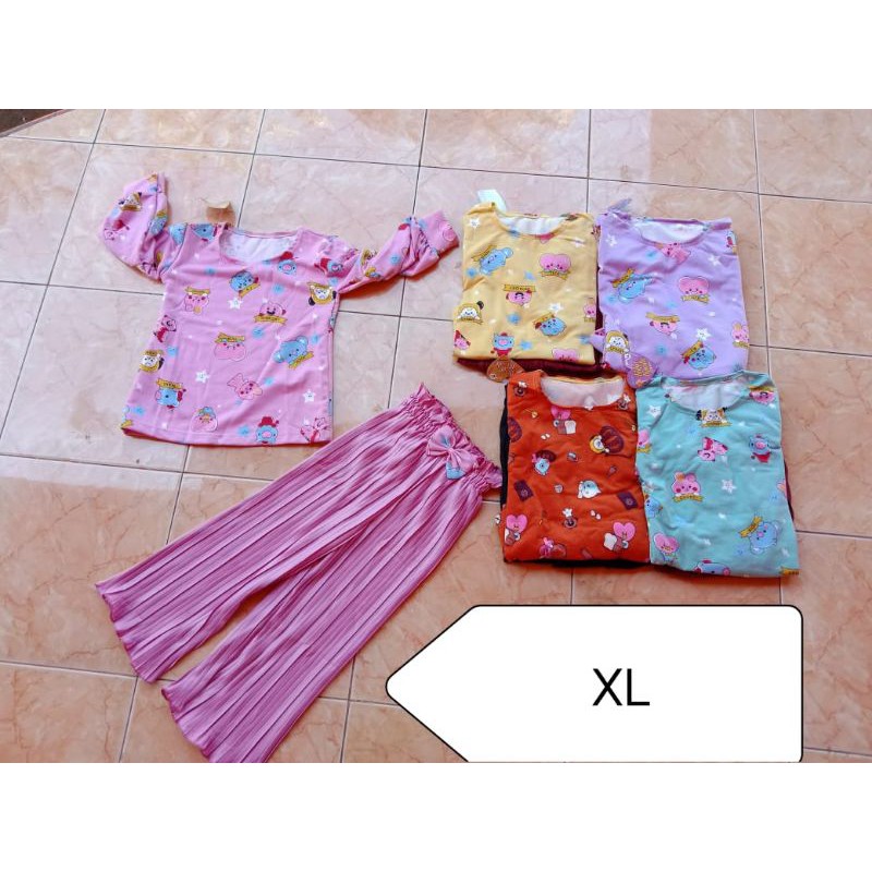 setelan plisket anak