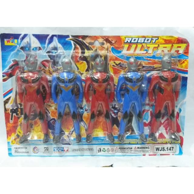 Robot Ultraman Isi 5 Biru Merah