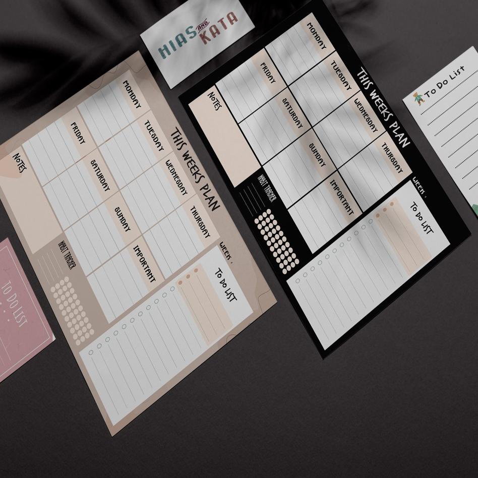 

Terbatas BAZUE Weekly Planner wall Week Plan with Habit Tracker,notes & to do list size A3 91 Terkin