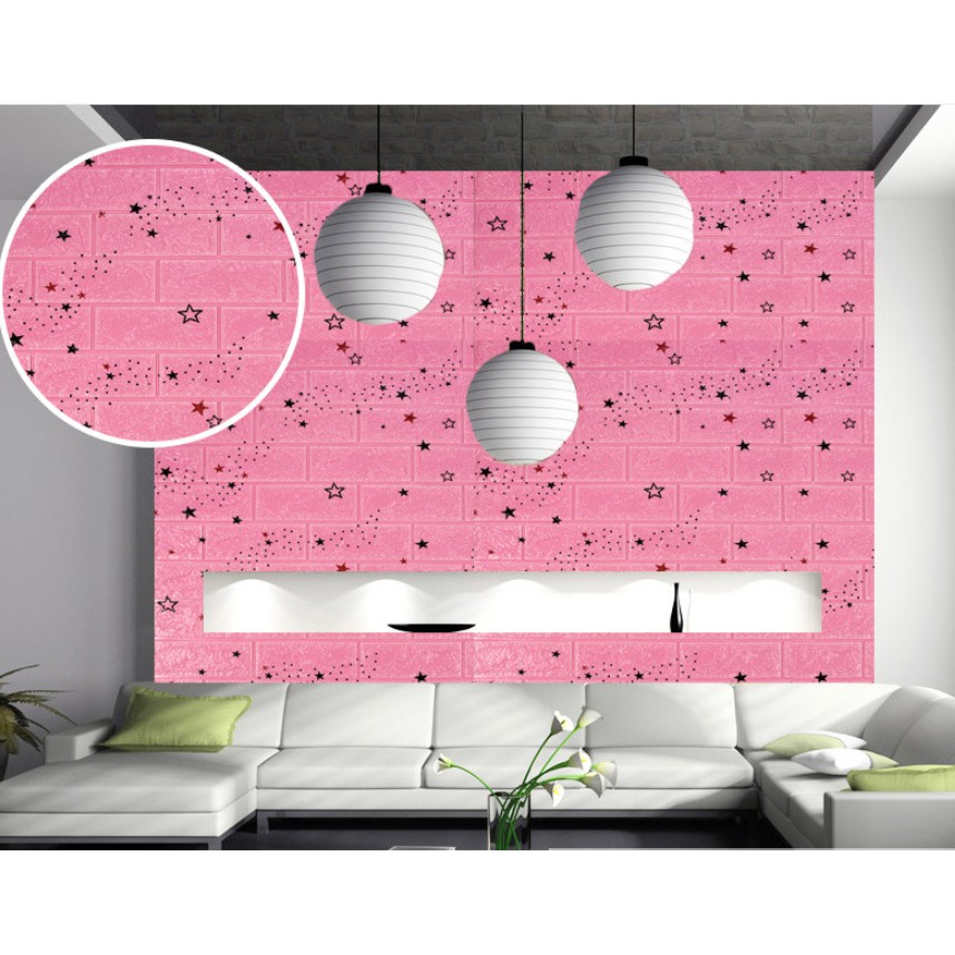 ELFYDO - HL0202 Wallpaper Dinding Bintang Love Foam 3D Wall Sticker Interior Motif High Quality