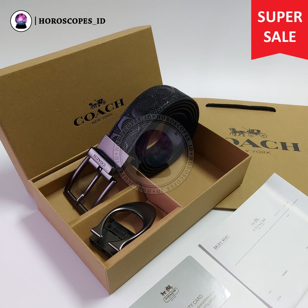 Ikat Pinggang Pria / Sabuk - Gesper - Tali Pinggang Pria / Men's Reversible Belt Coach Original Full