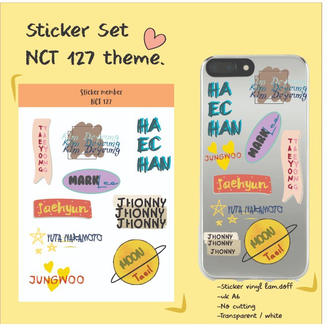 sticker set nct 127 shopee indonesia