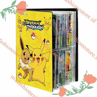 Mxfashione 240PCS / Set Buku Album Koleksi Kartu Pokemon Pikachu Untuk Anak