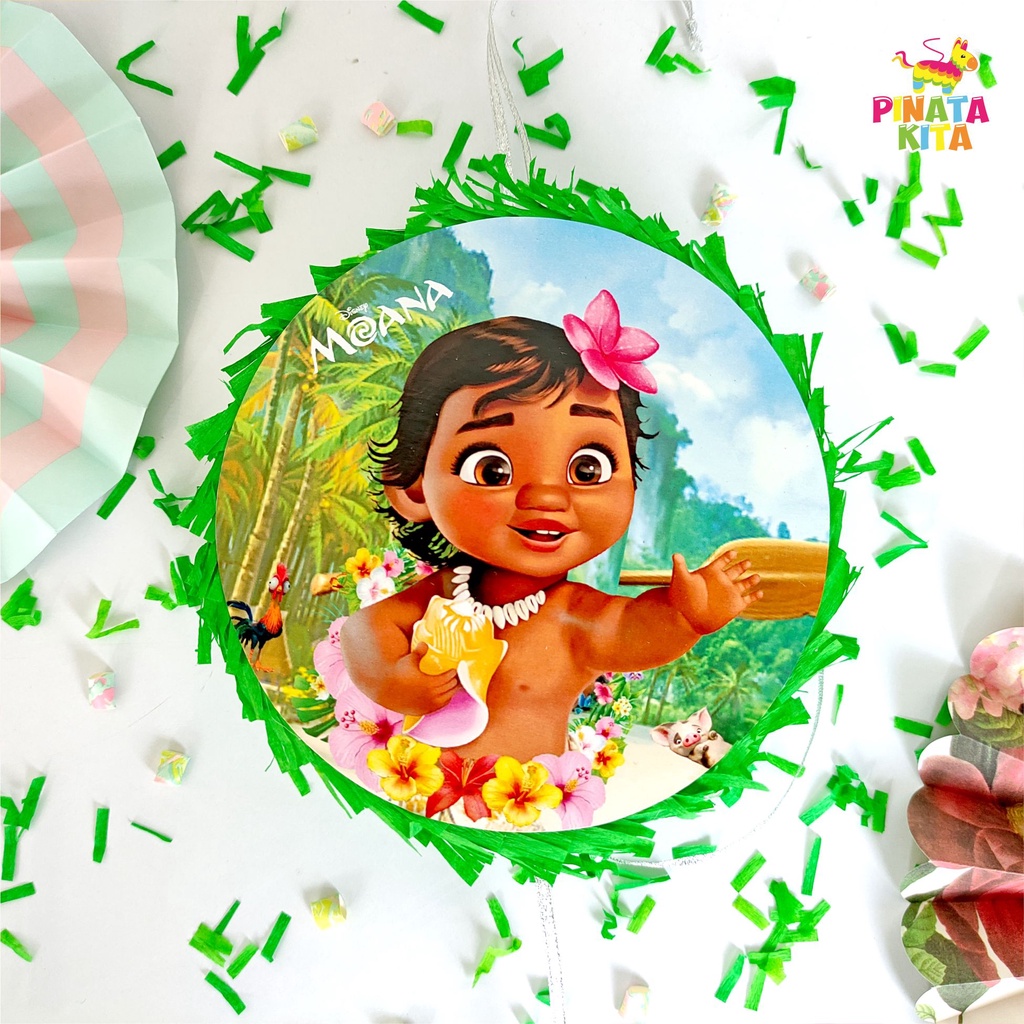 pinata kecil moana / pinata mini moana / pinata bulat moana / pinata tarik moana / pinata tarik mini