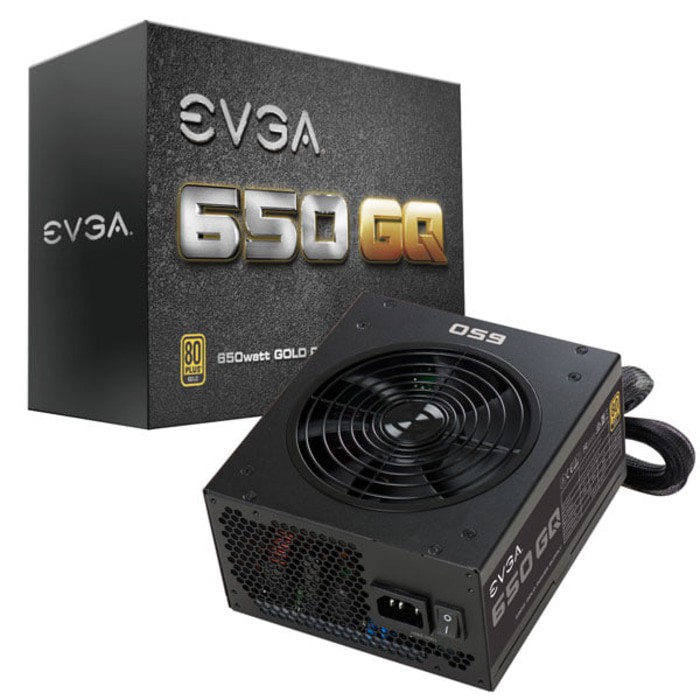 EVGA 650 GQ Power Supply - 80 PLUS Gold, Semi Modular, 650W Hitam