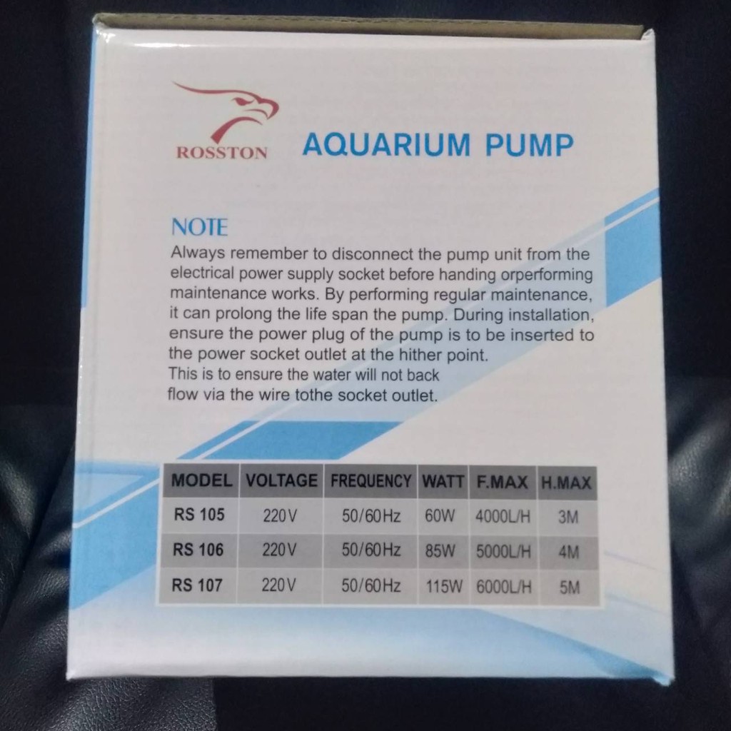 RS 106 ROSSTON WATERPUMP POMPA AQUARIUM