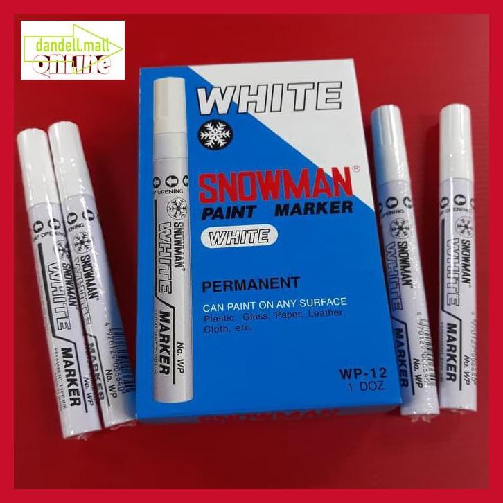 

U8Tyrt67- Spidol Putih Permanen Paint Marker White Snowman E3Yrf797-