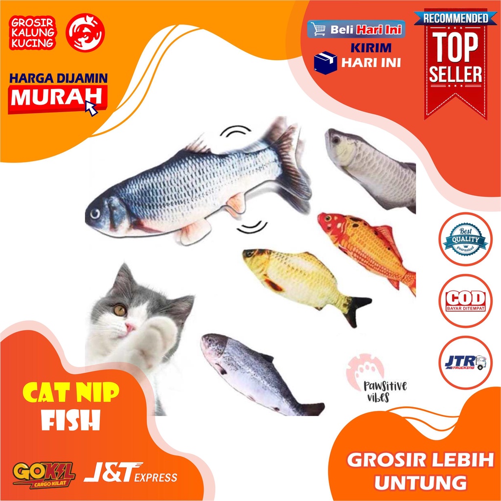 Catnip Ikan Catmint Fish Mainan Kucing Cat Toys Gigitan Kucing ( Mainan Interaktif Kucing CatnioBentuk Ikan )