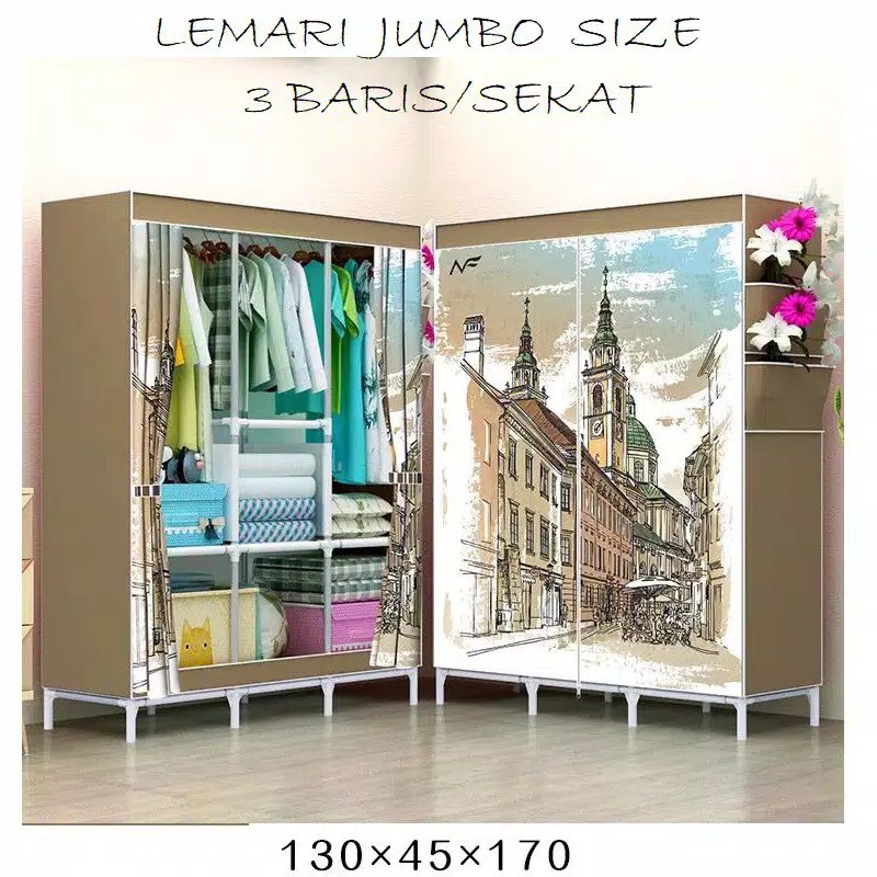 (3KG) SHENAR LEMARI PAKAIAN JUMBO / LEMARI BAJU / LEMARI KAIN / LEMARI KARAKTER / LEMARI GAMBAR