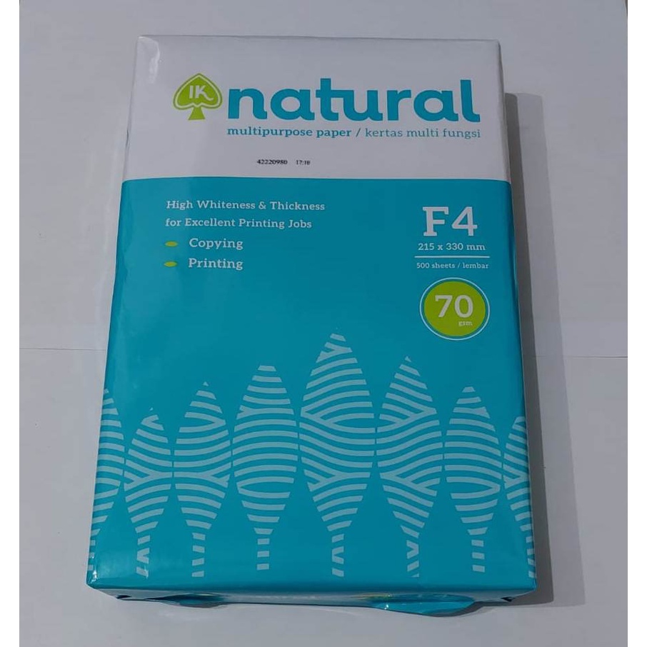 

Kertas HVS F4 FOLIO 70 gr 70 gsm 70gram NATURAL (GOJEK)