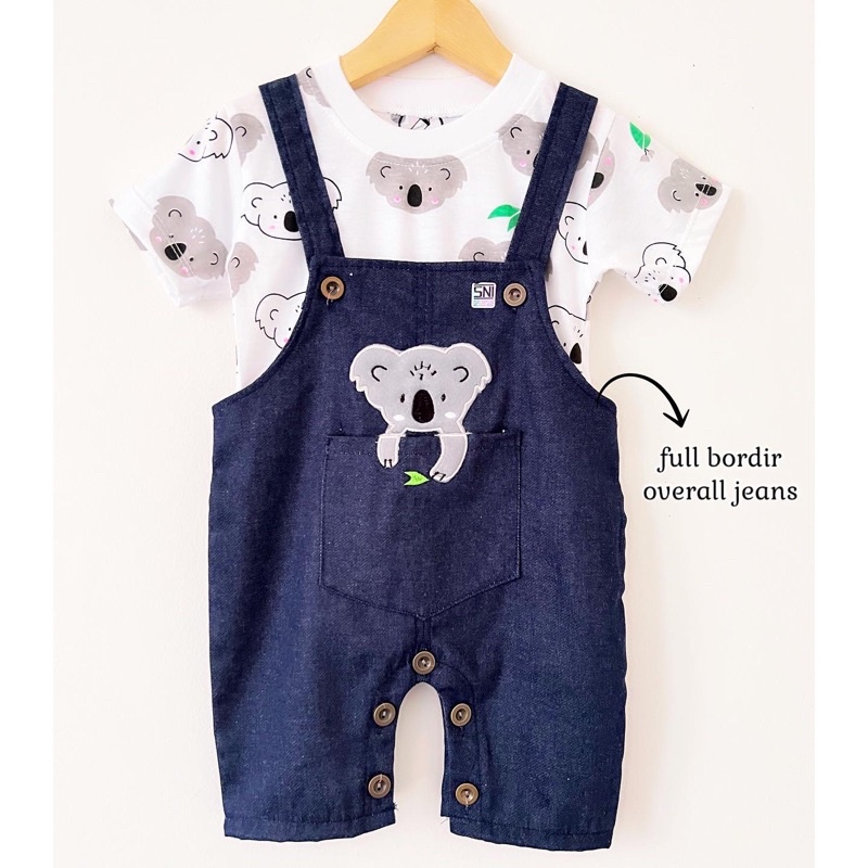 ORI BABYBEB PREMIUM CHINOS Overall Baju Setelan Kaos Pergi Jalan Lucu Fashion Anak Bayi Cowok Laki Terlaris