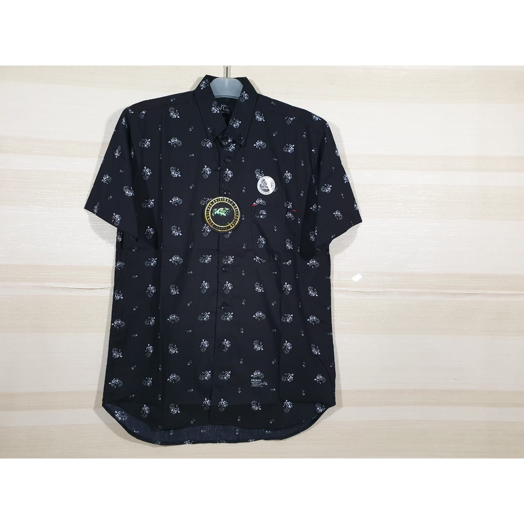 KEMEJA PRIA QUICK SILVER BLACK SURF THREE SECOND