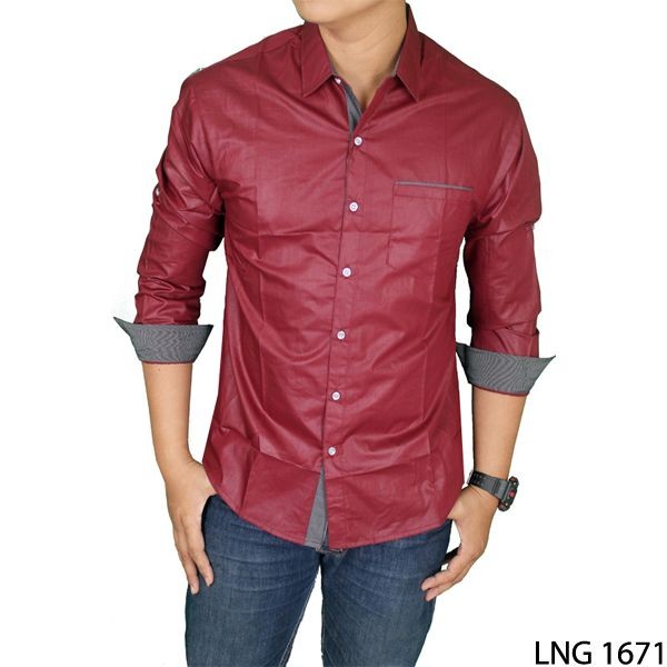 Hem Casual Pria Katun Merah – LNG 1671