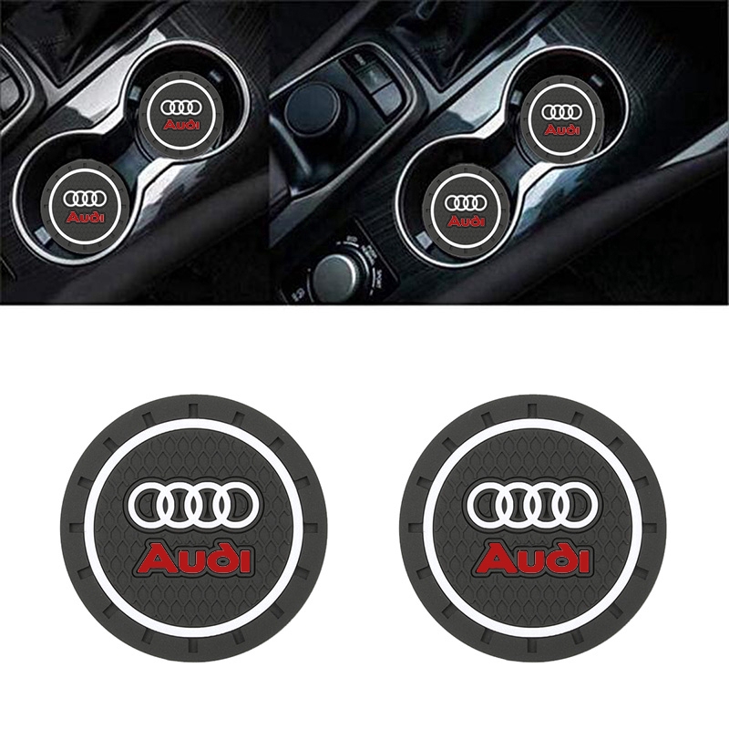 2 Pcs Mobil Coaster Cangkir Air Botol Pemegang Anti-Slip Pad Mat Silica Gel untuk Dekorasi Interior Mobil Styling Aksesoris For Audi