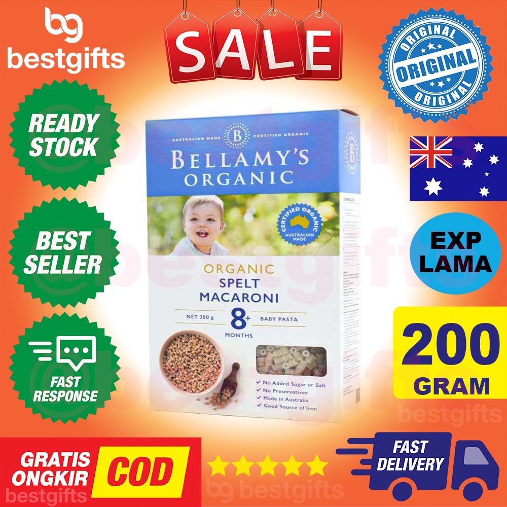 BELLAMY'S BELLAMYS BELLAMY ORGANIC SPELT MACARONI 200 GRAM