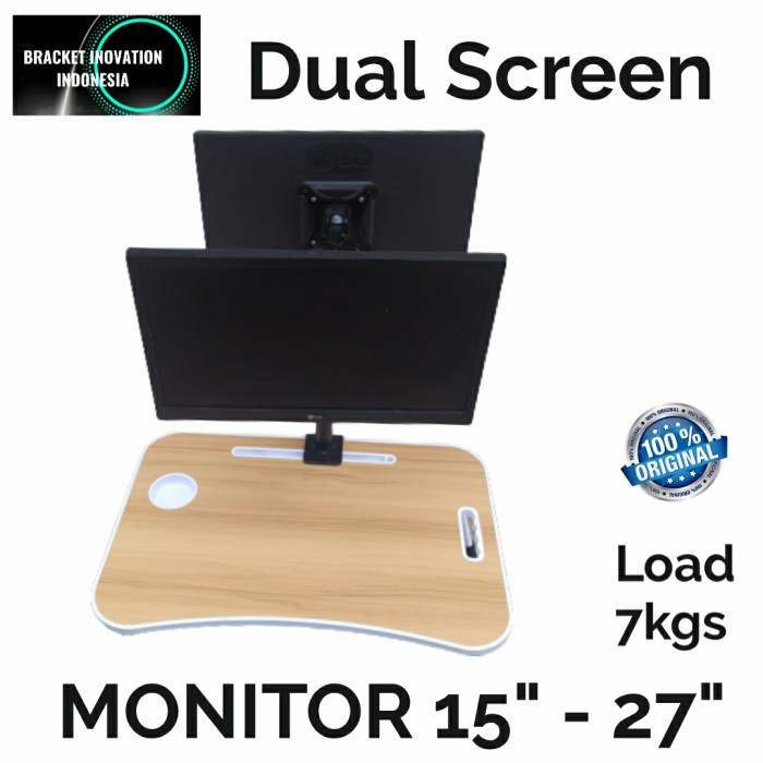 Bracket dual monitor 15 - 27 inch Posisi Depan Belakang Adjustable