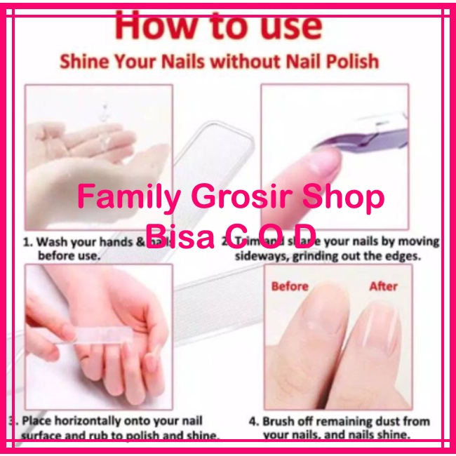 Kikir kuku pengkilap kaca asahan kuku nail file buffer shiner nano file