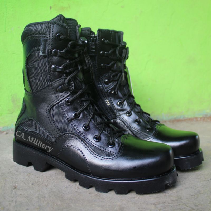 SEPATU PDL TNI POLRI KULIT ASLI SEPATU PDL TNI AD AU AL TACTICAL SATPAM SECURITY ORIGINAL CAANGGO MILITERY