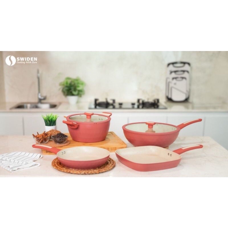 Red Diamond Cookware Square Grill Pan Set ORI by Swiden