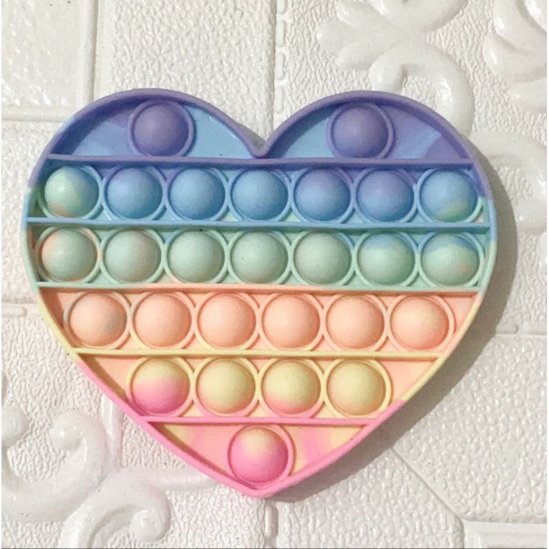 (FREE KELERENG) POP IT RAINBOW JUMBO POP IT MURAH-love pastel